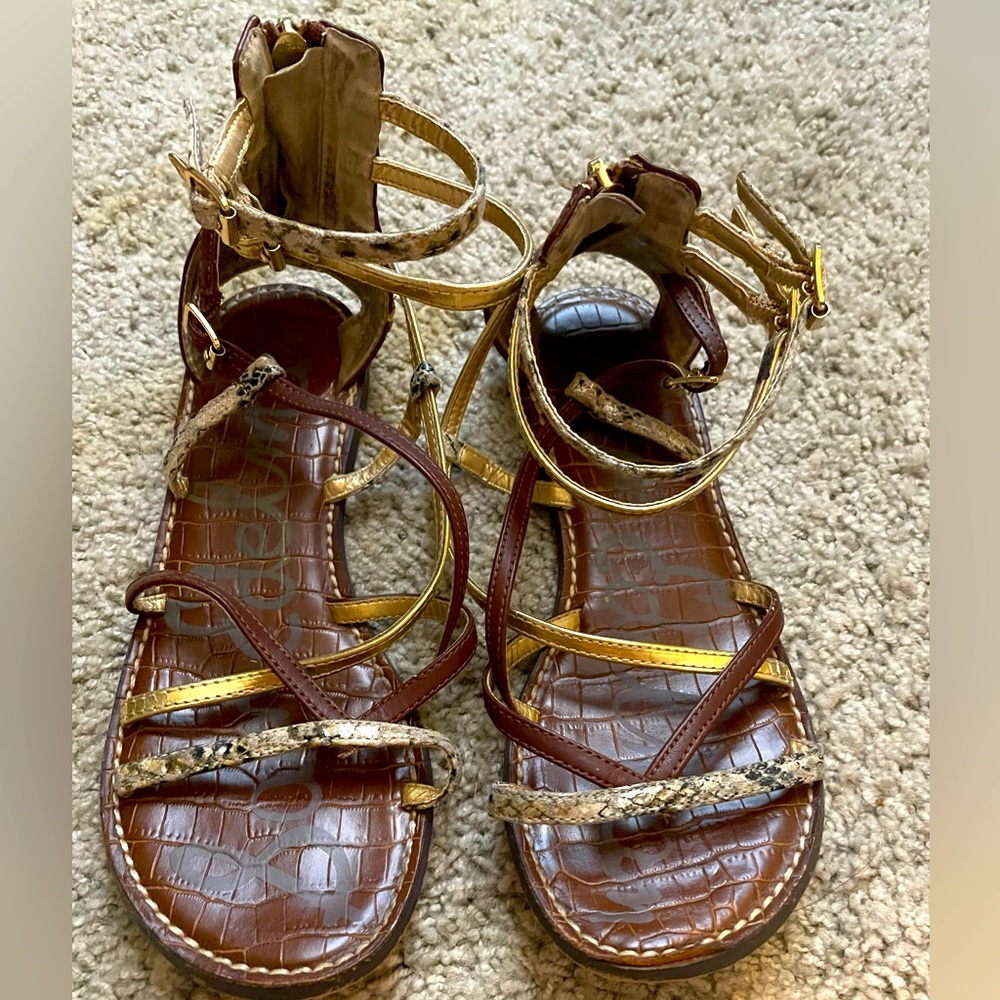 Sam Edelman gold strappy sandals